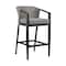 Armen Living Aileen Outdoor Patio 5-Piece Bar Table Set in Aluminum with Gray Cushions 840254333338 - alternate 7
